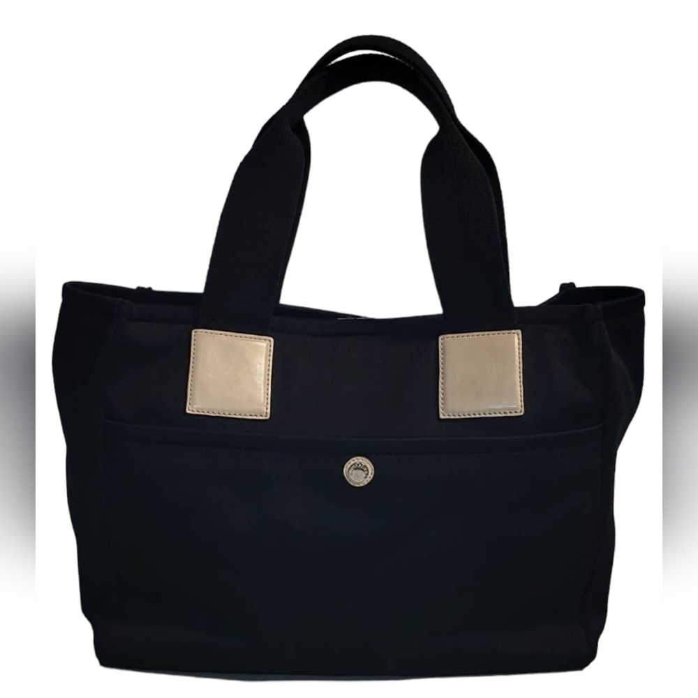 BURBERRY LONDON Black Canvas Tote Bag Made in Italy